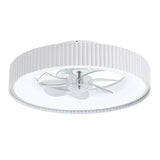 Brenon 19.3" White Low Profile Ceiling Fan With Light & Remote