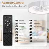 Brenon 19.3" White Low Profile Ceiling Fan With Light & Remote