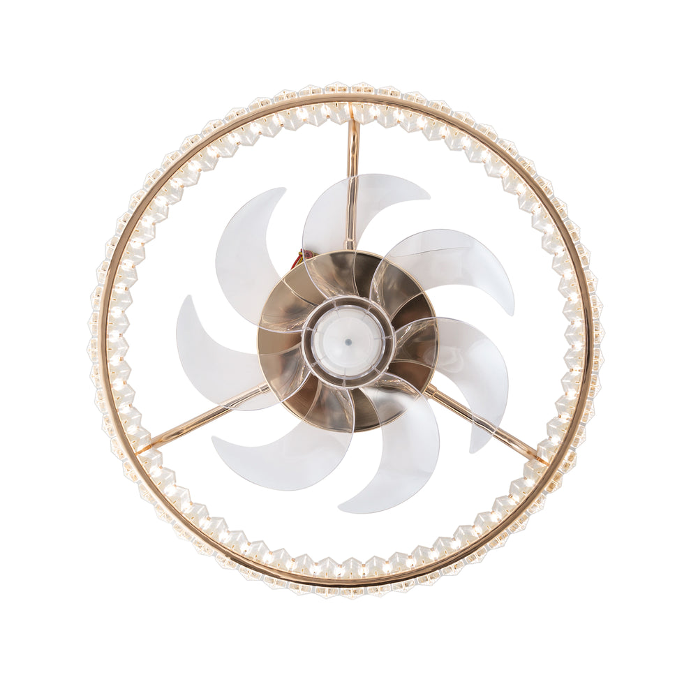 Brynen 20-Inch Gold Caged Ceiling Fan With Light