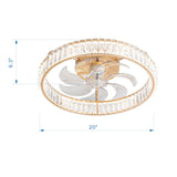 Brynen 20-Inch Gold Caged Ceiling Fan With Light