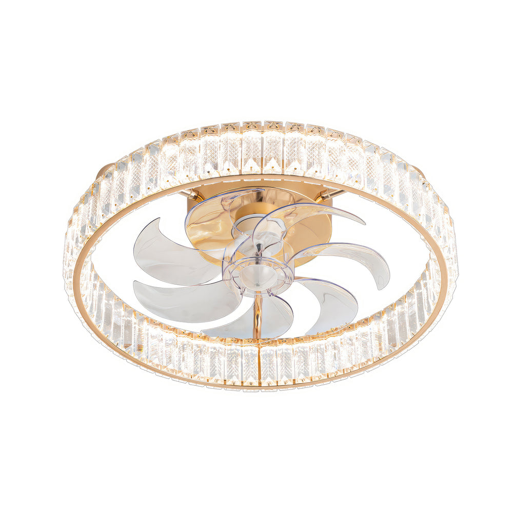 Brynen 20-Inch Gold Caged Ceiling Fan With Light