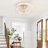 Brynen 20-Inch Gold Caged Ceiling Fan With Light