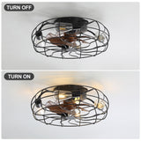 Alvoria 19-Inch Low Profile Black Ceiling Fan With Light & Remote