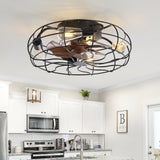 Alvoria 19-Inch Low Profile Black Ceiling Fan With Light & Remote