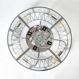 19 inch Caged Ceiling Fans with Crystal Lights Remote Control, Low Profile Flush Mount Ceiling Fan with 7 Reversible Blades, DC Motor, Modern Enclosed Ceiling Fan with Light for Bedroom