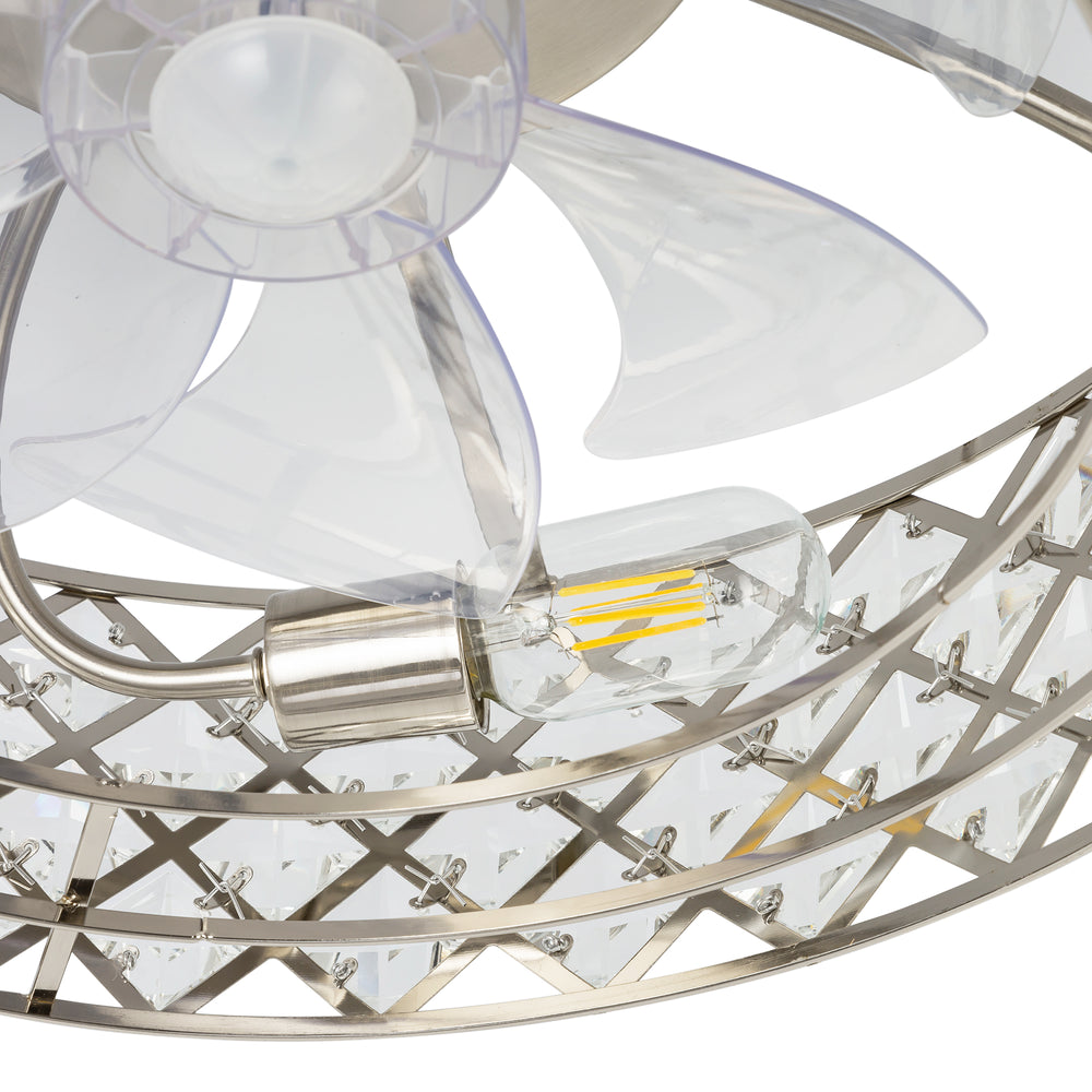 Rosmere 19" Caged Ceiling Fan With Light & Remote