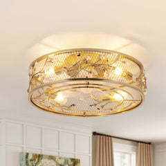 19in Low Profile Caged Ceiling Fan with Remote Control(7-blade)