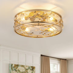 19in Low Profile Caged Ceiling Fan with Remote Control(7-blade)