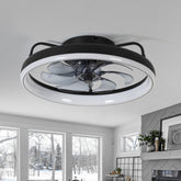 19-Inch 7-Blade LED Cage Fan with Light and Remote for Low Ceiling