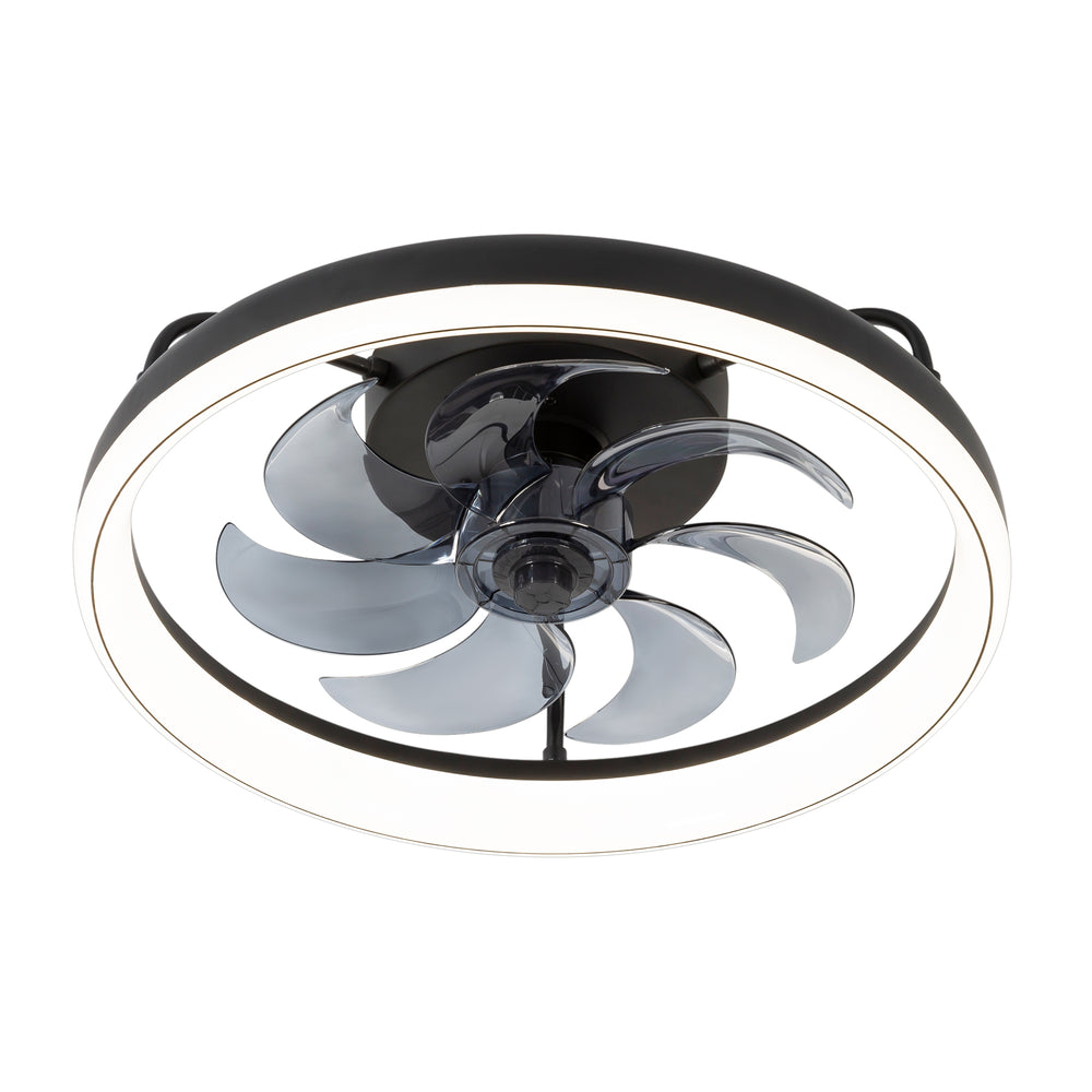 Emara 19-Inch Low Profile Caged Ceiling Fan With Light