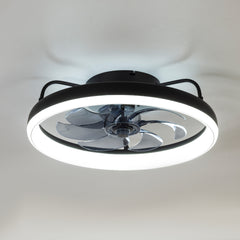 19-Inch 7-Blade LED Cage Fan with Light and Remote for Low Ceiling