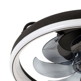 Emara 19-Inch Low Profile Caged Ceiling Fan With Light