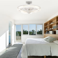 13-Inch Socket White LED Ceiling Fans with Lights and Remote