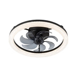 Faeora 20-Inch Black Flush Mount Ceiling Fan With LED Light