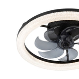 Faeora 20-Inch Black Flush Mount Ceiling Fan With LED Light