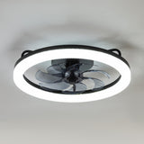 Faeora 20-Inch Black Flush Mount Ceiling Fan With LED Light