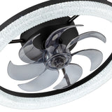 Faeora 20-Inch Black Flush Mount Ceiling Fan With LED Light