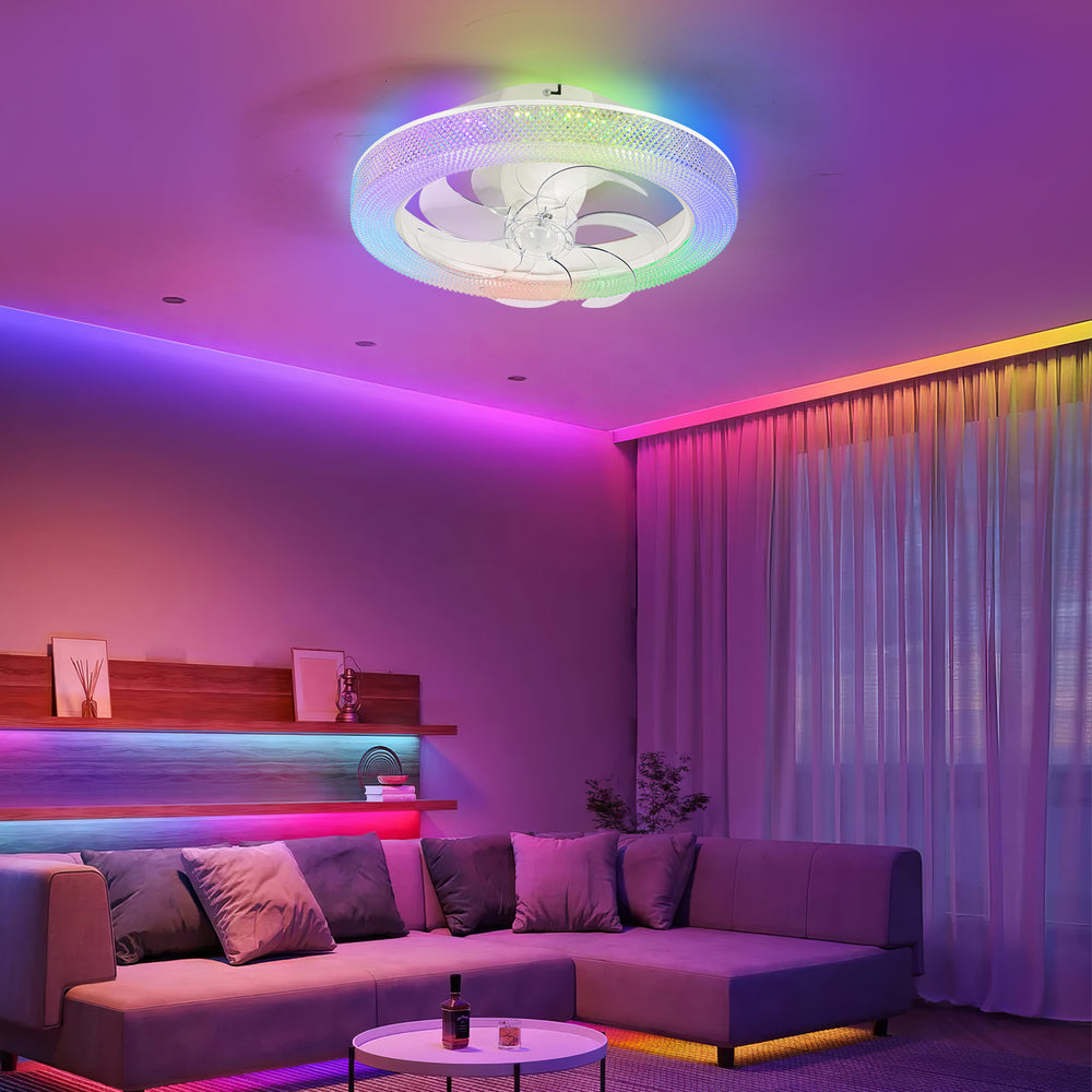 Fenelle 20-Inch Smart Flush Mount Ceiling Fan With Light