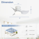 Galon 22-Inch Low Profile Small Ceiling Fan With Light & Remote