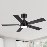 42-inch 5-Blade Ceiling Fan with Lights and Remote, 6 Speeds Reversible DC Motor Noiseless, Modern Ceiling Fan for Patios, Living Room, Farmhouse, Kitchen