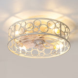 Greyora 19-Inch Small Caged Flush Mount Ceiling Fan With Light