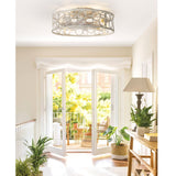 Greyora 19-Inch Small Caged Flush Mount Ceiling Fan With Light