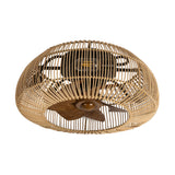 Helis 20" Boho Rattan Ceiling Fan With Light & Remote
