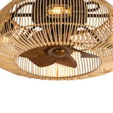 Helis 20" Boho Rattan Ceiling Fan With Light & Remote