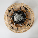 Helis 20" Boho Rattan Ceiling Fan With Light & Remote