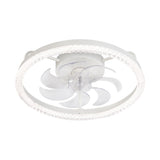 Iveren 20" White Caged Ceiling Fan With LED Light & Remote