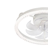 Iveren 20" White Caged Ceiling Fan With LED Light & Remote