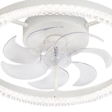 Iveren 20" White Caged Ceiling Fan With LED Light & Remote