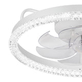 Iveren 20" White Caged Ceiling Fan With LED Light & Remote