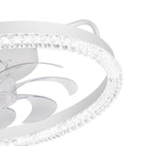 Iveren 20" White Caged Ceiling Fan With LED Light & Remote