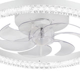 Iveren 20" White Caged Ceiling Fan With LED Light & Remote
