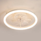 Iveren 20" White Caged Ceiling Fan With LED Light & Remote