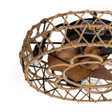 Jorora 19-Inch Low Profile Caged Ceiling Fan With Light