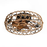19 Inch Low Profile Enclosed Ceiling Fan with Remote Light(7-Blade)