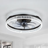 20-inch Low Profile Flush Mount Ceiling Fan with Light and Remote( 7-Blade)