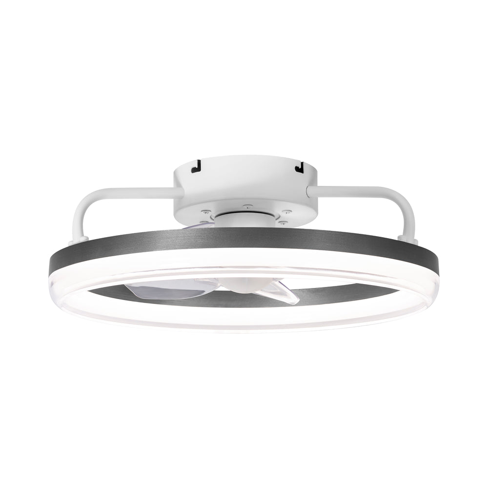 Korora 16" White Flush Mount Ceiling Fan With Light & Remote