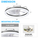 Korora 16" White Flush Mount Ceiling Fan With Light & Remote