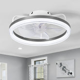 16 Inch 7-Blade Flush Mount LED Ceiling Fan with Light and Remote