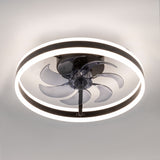Liron 20-Inch Black Enclosed Ceiling Fan With LED Light