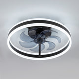Liron 20-Inch Black Enclosed Ceiling Fan With LED Light