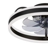 Liron 20-Inch Black Enclosed Ceiling Fan With LED Light