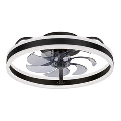 20-in 7-Blade Enclosed Flush Mount LED Ceiling Fan with Light and Remote