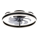 Liron 20-Inch Black Enclosed Ceiling Fan With LED Light