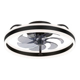 Liron 20-Inch Black Enclosed Ceiling Fan With LED Light