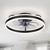 Liron 20-Inch Black Enclosed Ceiling Fan With LED Light