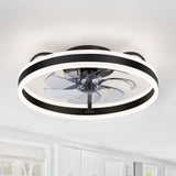 Liron 20-Inch Black Enclosed Ceiling Fan With LED Light